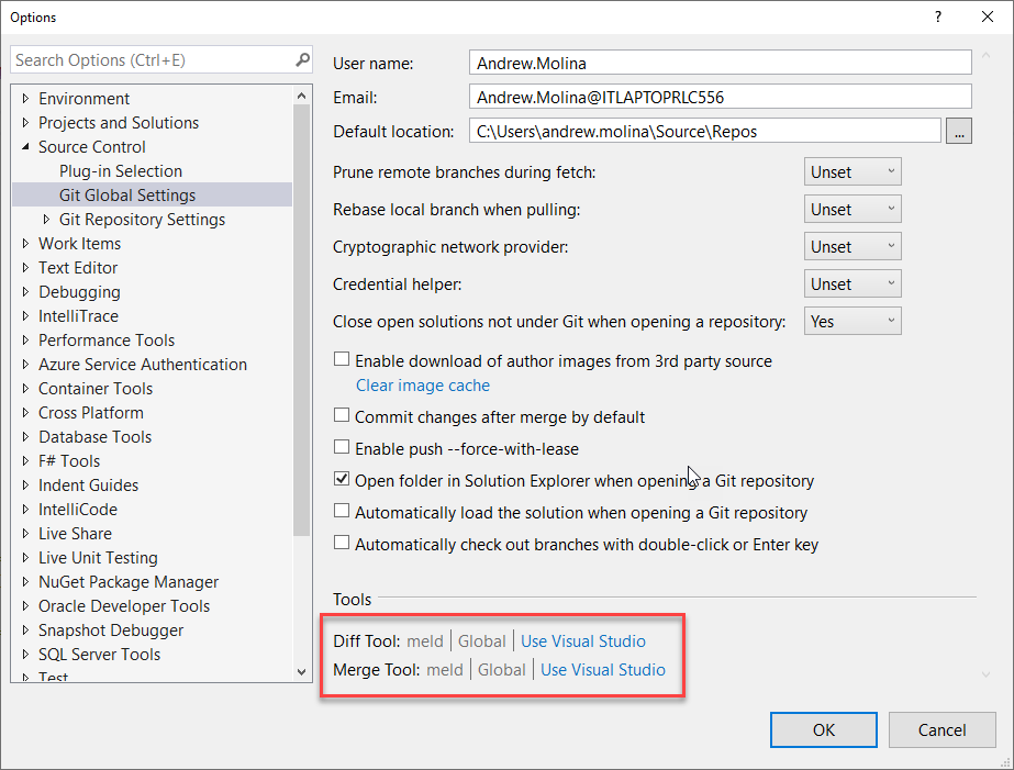 Meld Merge on Windows and Visual Studio - Setup and Configuration